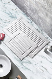 Mijölnir Juego de Alfombrillas de Baño de Algodón 100% Crema